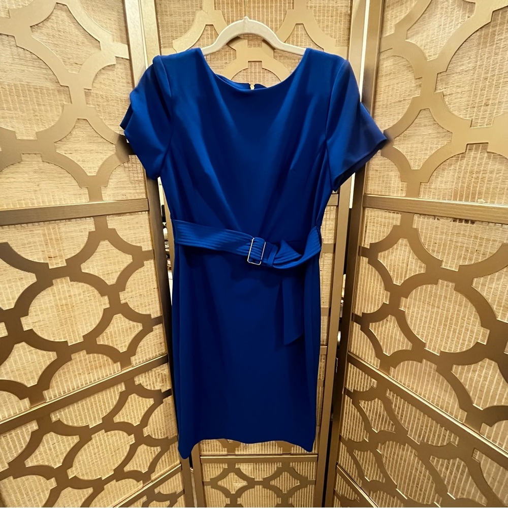 Calvin Klein Royal Blue Midi Dress with Belt